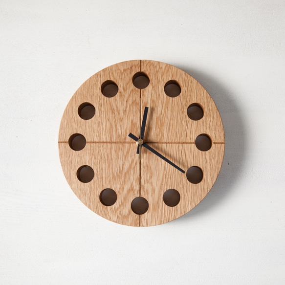 木の時計マル(Φ240) No1 | ナラ【針、選択可】 3枚目の画像