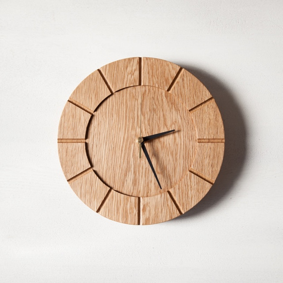木の時計01(Φ240) No7 | ナラ【針、選択可】 1枚目の画像