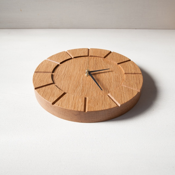 木の時計01(Φ240) No7 | ナラ【針、選択可】 2枚目の画像