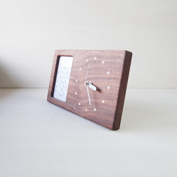 木の時計&フォトフレーム | ウォールナット No30 2枚目の画像
