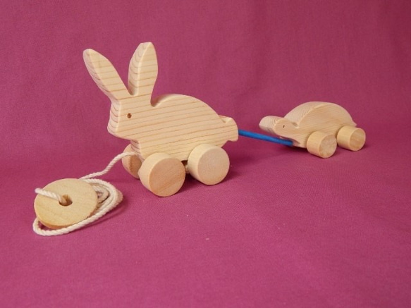 木のおもちゃ うさぎと亀 おもちゃ・人形 Picas an 通販 9511439