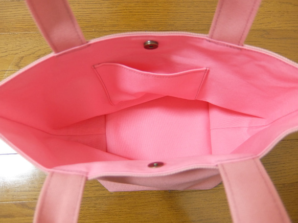 ＜再販＞パステルピンクな帆布のミニトート 2枚目の画像