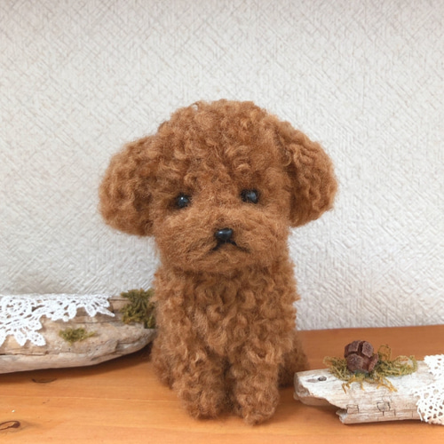羊毛フェルト トイプードル レッドちゃん 羊毛フェルト