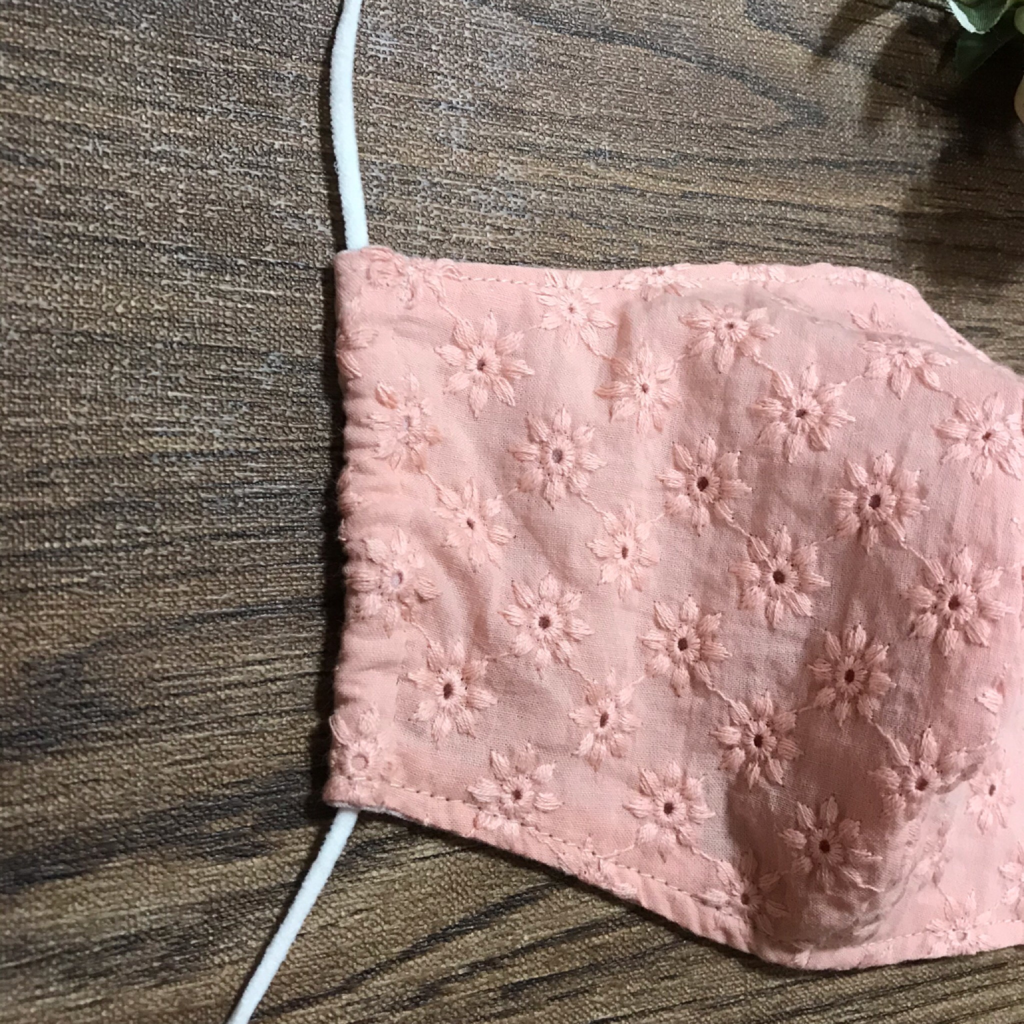 Com - 大人用大サイズマスク コットンレースピンク prime cool接触冷感  