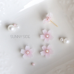 【ソメイヨシノ】桜の花のピアス 3枚目の画像