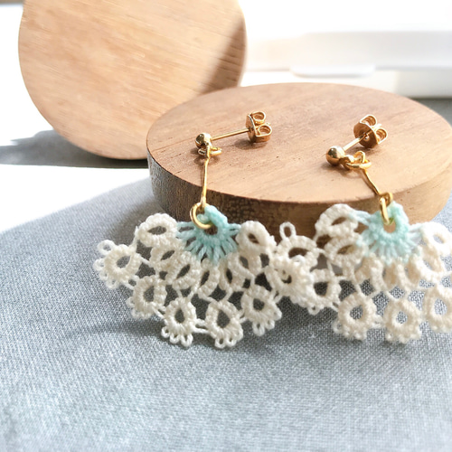 ピアス赤星の砂透かしパールフラワー海夏可愛い揺れるイヤリング