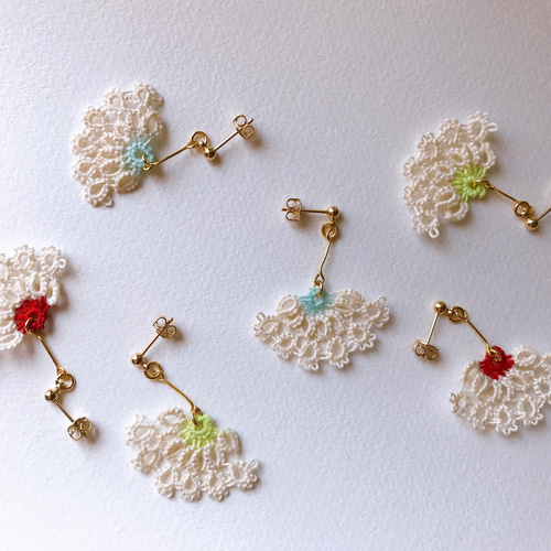 ピアス　赤　星の砂　透かしパール　フラワー　海　夏　可愛い　揺れる　イヤリング ピアス赤星の砂透かしパールフラワー海夏可愛い揺れるイヤリング