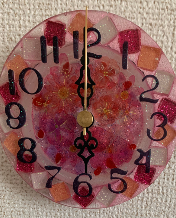 ✩レジン花柄時計✩ 2枚目の画像