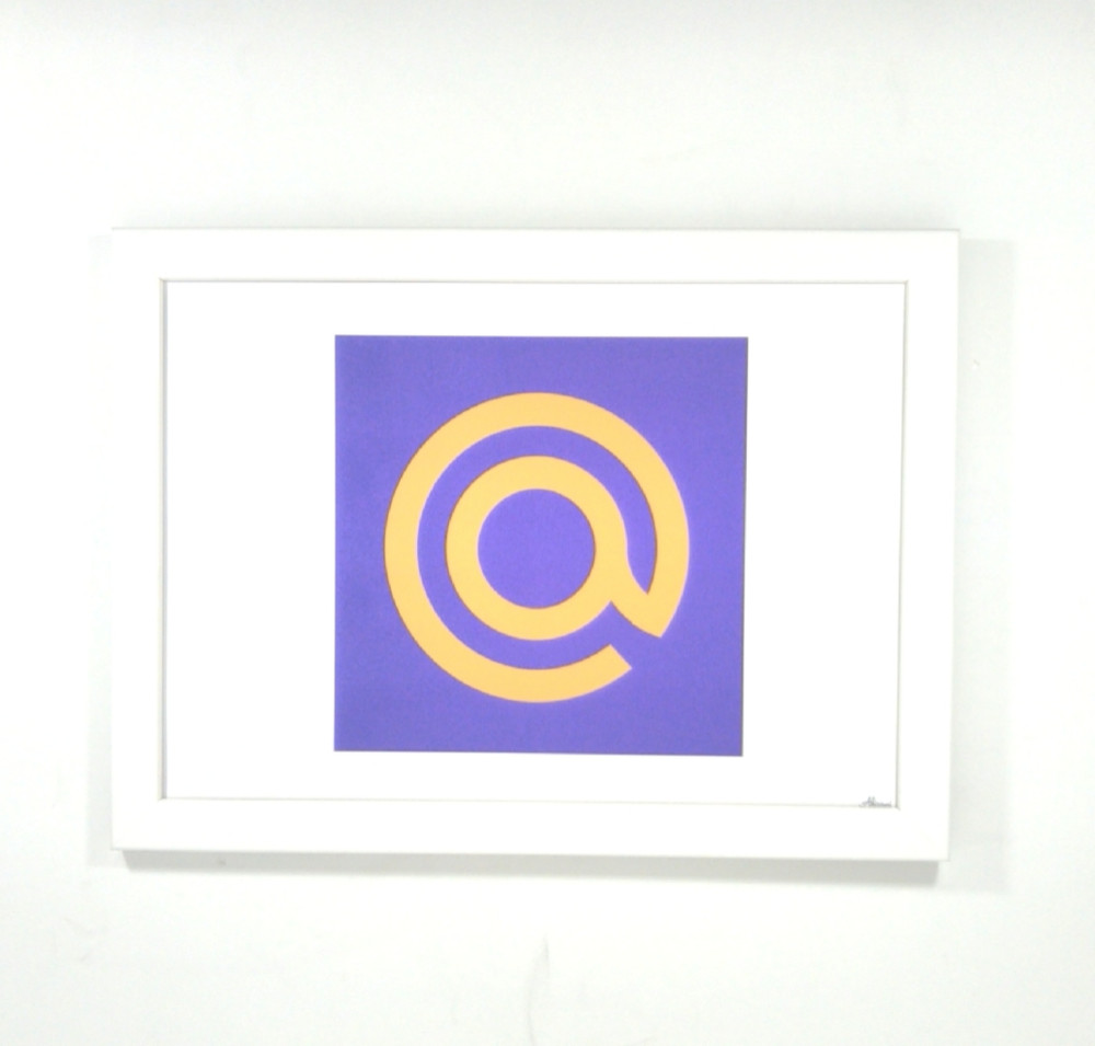 自作　インテリアアートパネル（壁飾り）　紋章＠藍  日本の文化