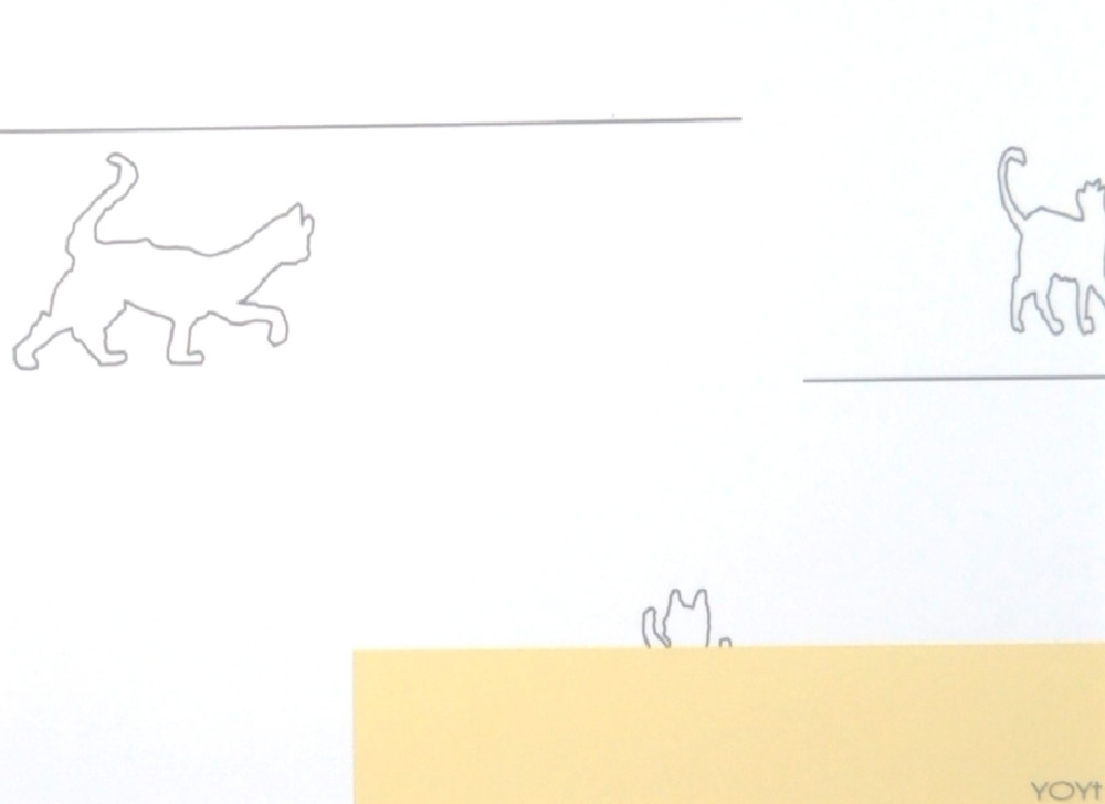 自作　猫の見える風景３　 額装(額入り） アートパネル　 心の癒し