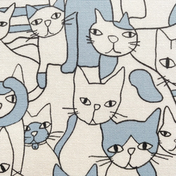 【文庫】見つめる猫のブックカバー（ブルー） 4枚目の画像