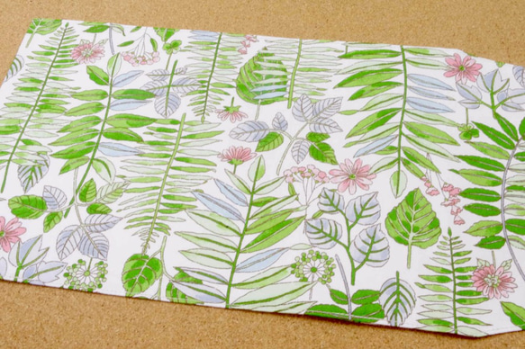 【単行本ハードカバー用】花と緑のブックカバー 4枚目の画像
