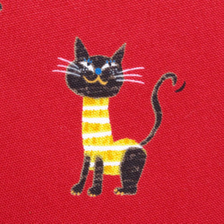 小さいオシャレ猫のフラットポーチ（赤） 3枚目の画像