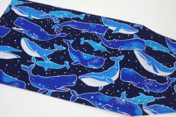 【四六判ソフトカバー用】夜空を泳ぐクジラのブックカバーⅡ 4枚目の画像