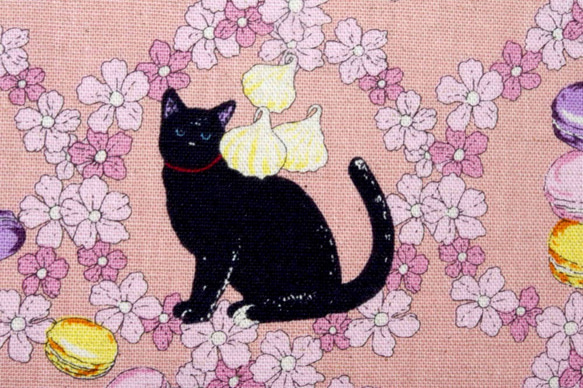 【トールサイズ】黒猫とスイーツのブックカバー 4枚目の画像