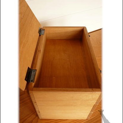 お裁縫箱（ローズ柄のつまみ・オーク色、自然な茶色・アクセサリー収納・コスメBOX） 6枚目の画像
