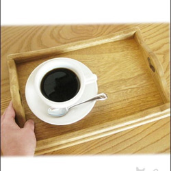Sサイズ：おうちカフェトレー(木の素材＆おやつ＆お飲み物用のトレー＆ハートのくり抜き） 2枚目の画像