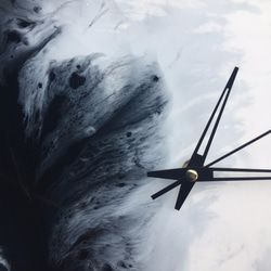 ブラックホワイト・クロックのn時計・ストップのnウォークの天使の羽40センチメートル 3枚目の画像