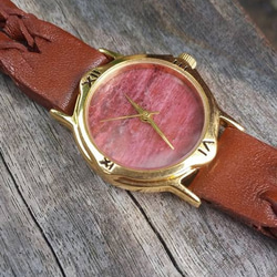 【Lost and find】天然石 古董款 紅紋 編帶 手錶 第1張的照片