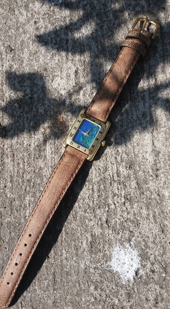 【Lost and find】古董款 冒險感 藍綠石 地圖 手錶 第2張的照片