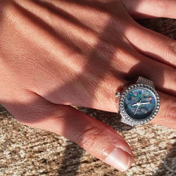 【Lost and find】古董款 天然石 opal 青金石 手錶 指環款 第2張的照片