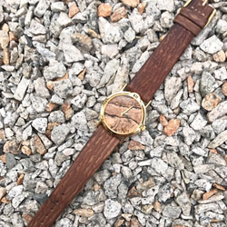 【Lost and find】天然石 文青 古董款 木紋石 中性 手錶 第3張的照片