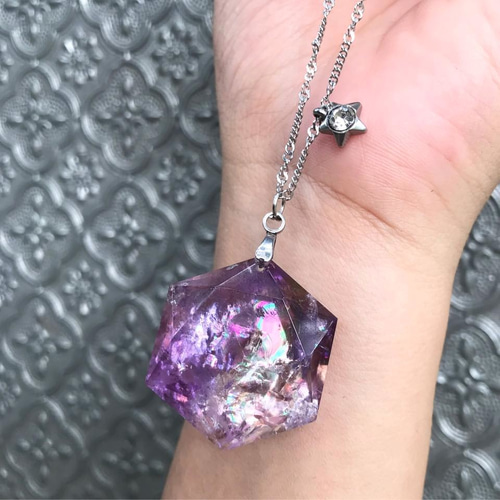 天然石 虹 ラベンダー アメジスト ネックレス ネックレス・ペンダント