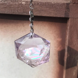 mini 天然石 虹 レインボークォーツ 紫水晶 アメジスト ネックレス 5枚目の画像
