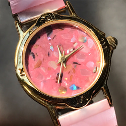 【Lost and find】低價位款 古董款 冰淇淋 粉紅 貝母 手錶 第5張的照片