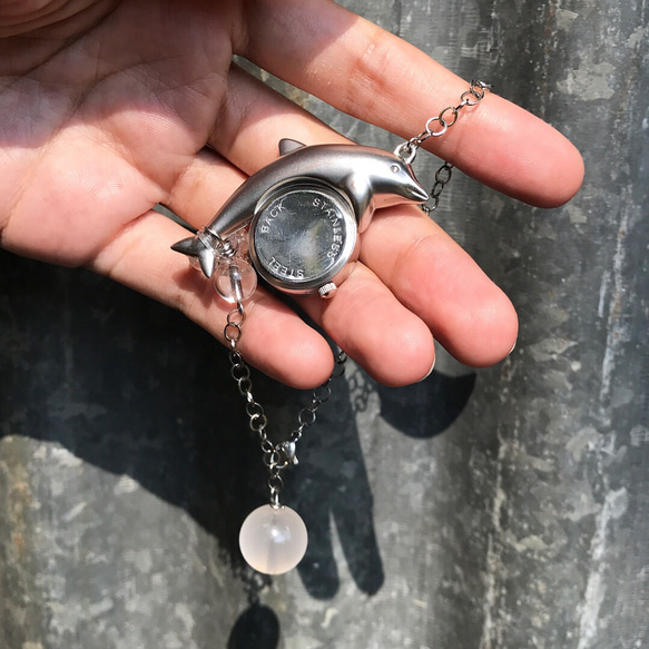 【Lost and find】童趣款 天然石 海豚與皮球 手錶 第4張的照片