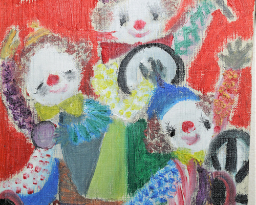 絵画　ピエロ　油絵 Yahoo!オークション - 真作保証 田代素魁 「ピエロ」 油絵 油彩