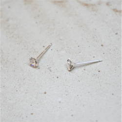 ll 施華洛世奇水晶純銀耳針 ll 4mm透白色 - 一對 附銀耳堵 第4張的照片