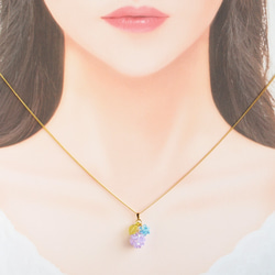 貴和クリスタルの紫陽花 ネックレス 5枚目の画像