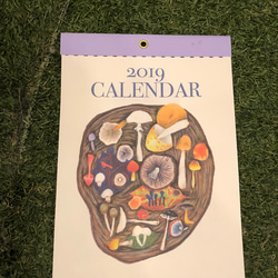2019  きのこ 壁掛けカレンダー A4 1枚目の画像