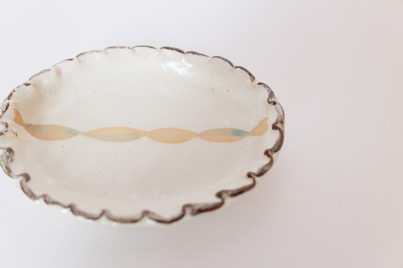 豆皿オーバル　アラン白 4枚目の画像