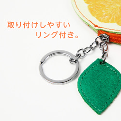 【Sale！】レザーポーチ PUレザー フルーツポーチ オレンジ 小銭入れ 3枚目の画像