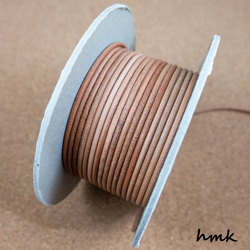 丸革紐 3mm×2m ナチュラル 革紐 レザーコード　 2枚目の画像