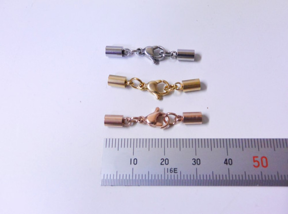 革紐留め金具×2個 3mm (内寸) ハンドメイド ハンドクラフト 3枚目の画像