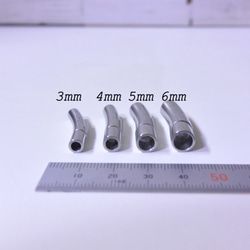 ボタンホック付き 革紐用ステンレス製金具×1個(内寸) 3mm・4mm・5mm・6mm ハンドメイド ハンドクラフト 2枚目の画像