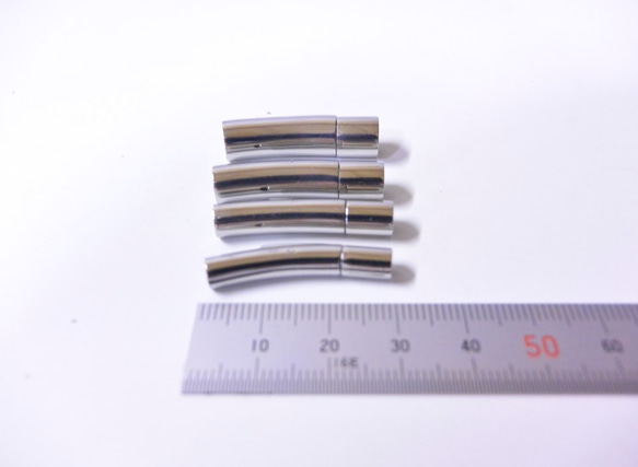 ボタンホック付き 革紐用ステンレス製金具×1個(内寸) 3mm・4mm・5mm・6mm ハンドメイド ハンドクラフト 4枚目の画像