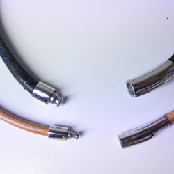 ボタンホック付き 革紐用ステンレス製金具×1個(内寸) 3mm・4mm・5mm・6mm ハンドメイド ハンドクラフト 5枚目の画像