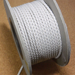 編み込み丸革紐 3mm×1m ホワイト 白 革紐 レザーコード　 2枚目の画像