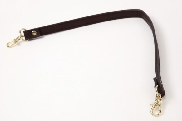 ショートストラップ 350mm アンティーク&ゴールド　合成皮革 6色バリエーション レザーパーツ レザークラフト 3枚目の画像