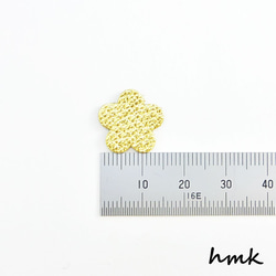 レザーパーツ 花型 1.5cm ゴールド・シルバー・ピンクゴールドミックス 10枚入り 2枚目の画像