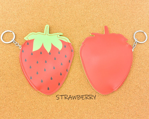 フルーツ型レザー風キーホルダー6個セット アンティーク ときめく