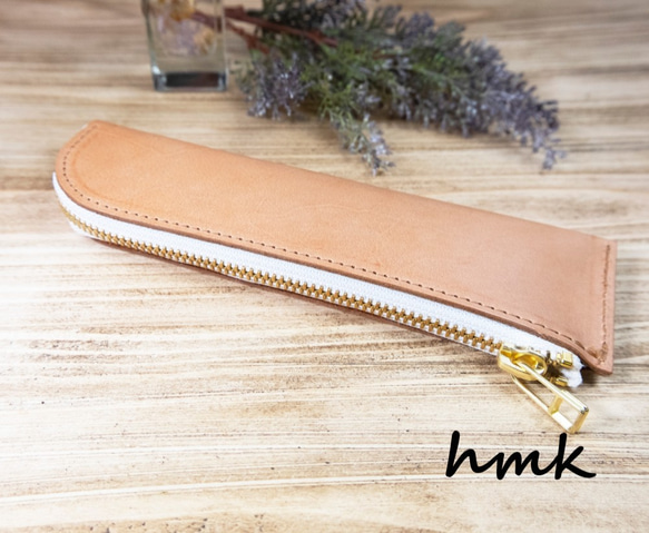 ヌメ革 L字型ファスナー ペンケース 日本製 職人 経年変化 その他