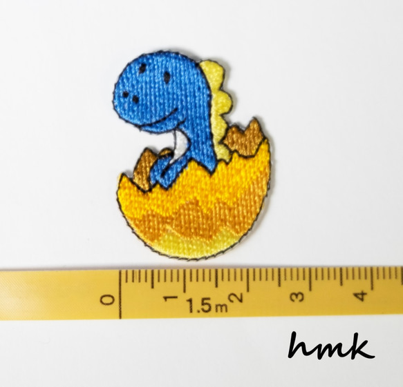 アップリケ 刺繍ワッペン 恐竜 1枚入り ハンドメイド ハンドクラフト 3枚目の画像