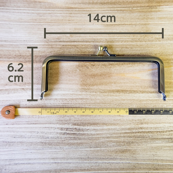 口金　がま口　角型　アンティークゴールド 3本セット 14cm 16cm 18cm ハンドメイド ハンドクラフト 2枚目の画像