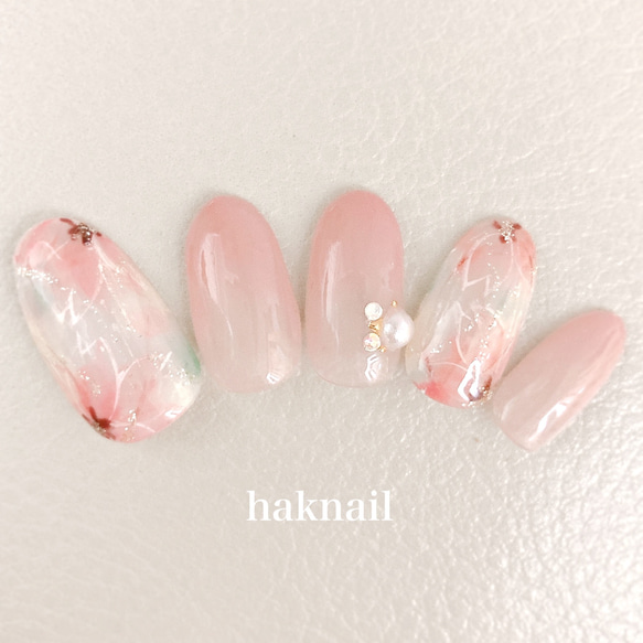 No.89⭐︎ 桜 手描き 繊細 ピンク グラデーション オフィス 可愛い 