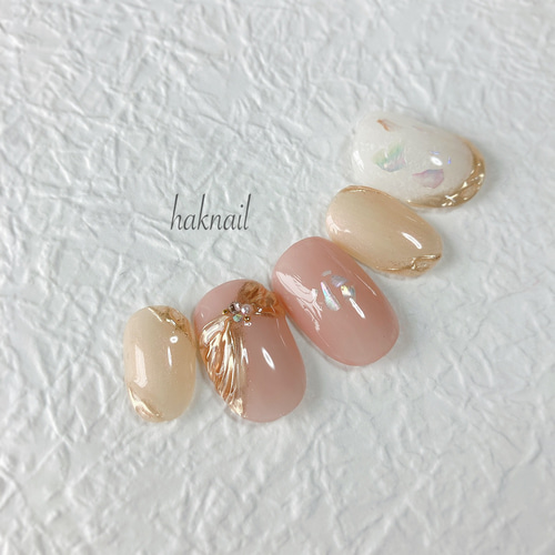 No.128 ミラーリボンネイル ニュアンス ウェディング ブライダル 花嫁  